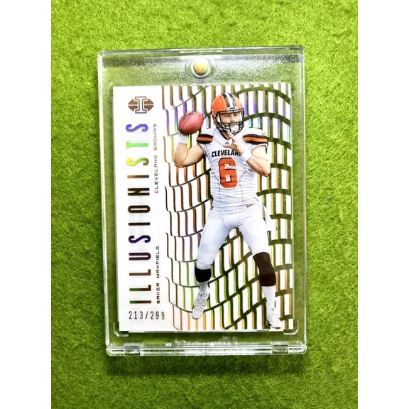 Baker Mayfield GOLD PRIZM ROOKIE CARD # /299 SP RC 2018 BAKER MAYFIELD Illusions