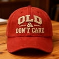 thumbnail image 6 of Vintage Old & Don't Care Hat, Adjustable Distressed Soft Washed Cotton Adjustable Baseball Cap With Funny Slogan, Great For Outdoor Sports & Everyday Outfits, Baseball Cap for Men Women, Black, 6 of 11