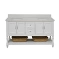 thumbnail image 4 of Beverly 60" Double Bathroom Vanity with White Cabinet and Quartz Top, 4 of 7