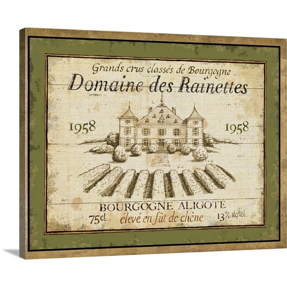 Great BIG Canvas | "French Wine Label III" Canvas Wall Art - 30x24