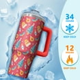 thumbnail image 4 of 30oz Christmas Day Tumbler with Handle and Straw, Holiday Winter Santa Claus Cup, Snowflakes Coffee Mug Stainless Steel, Festive Gifts for Women Men, 4 of 5