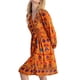 thumbnail image 2 of Vestido Corto Estampado de Larga con Cuello en V para Mujer, Estilo Bohemio Informal y Holgado, Ideal para la Playa. Naranja XXL, 2 of 9