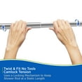 thumbnail image 6 of Kenney® Twist & Fit™ No Tools Decorative Bell Rust-Resistant Painted Steel Straight Tension Shower Curtain Rod, 42-72", Chrome, 6 of 10