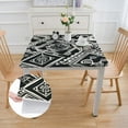 thumbnail image 2 of nygtbtfer Retro Flower Black and White Print Tablecloth Leakproof &amp; Sturdy Washable Large Tablecloth Cover Table for Fits forTable white, 2 of 7