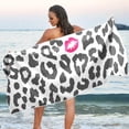 thumbnail image 6 of Coolnut Leopard Beach Towel, Sand Free Super Absorbent Oversized Travel Towel with Mesh Bag for Beach,Camping, Swimming, Holiday, 30"x 60", 6 of 7