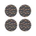 thumbnail image 1 of Vsdgher Reindeer Print Leather Coasters for Drinks, Durable Drink Coasters 4 Set for Tabletop Protection, Luxurious Home Décor and Housewarming Gift-Round Shape, 1 of 6