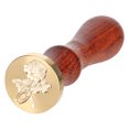 thumbnail image 1 of Sello Cera Rose Flower Wax Cabezal Latón Diámetro Vintage 2.5 Cm Sellado Flores Estample para Invitaciones Sobres, 1 of 7