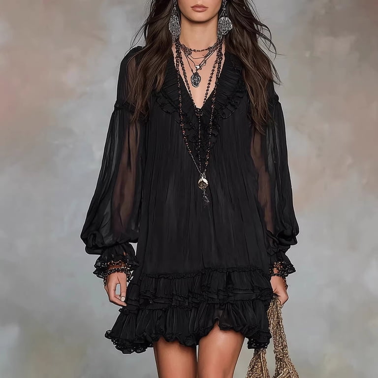 black boho dress short Black Floral Short Dress, summer Dress, boho style, Beach dress , cute Short dress with sleeve, resort wear, holiday wear, cruise FIJI dress