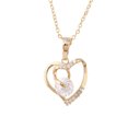 thumbnail image 1 of BRIGHTFUFU Collar con colgante de circón chapado en oro en forma de corazón para mujer (dorado), 1 of 2