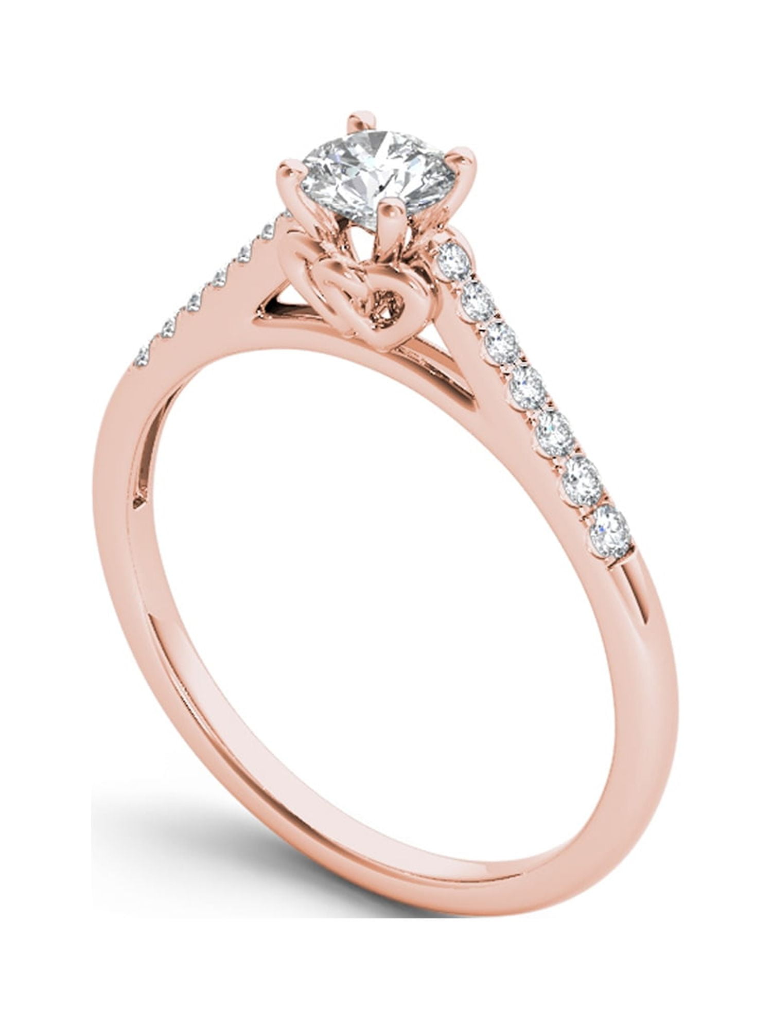 1/2 Carat T.W. Diamond 10kt Rose Gold Solitaire Engagement Ring