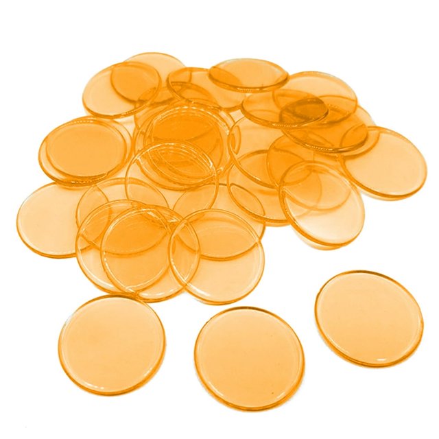 HLONK Round Plastic Counters 100Pcs 19mm Bingo Transparent Color Counting Math Game Counters Markers