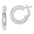 thumbnail image 1 of Sterling Silver Omega Back Hoop Earrings QE6636, 1 of 2