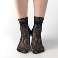 thumbnail image 3 of TELOLY 6 Pairs Summer Black Hollow Socks Sexy Lace Fishnet Ankle Socks Thin Tight Stockings For Women And Girls, 3 of 7