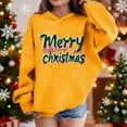 thumbnail image 2 of Lorytime Girls Sweatshirts for Fall Boys Merry Christmas Shirt Long Sleeve Pullover Drop Shoulder Cute Tops Yellow 7 Years, 2 of 4