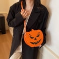 thumbnail image 6 of Yucurem Halloween Pumpkin Purse for Women, PU Leather Crossbody Handbag for Christmas Halloween Thanksgiving Holiday Party Gift (Orange), 6 of 9
