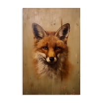 Stupell Industries Woodland Fox Face Animals & Insects Painting Gallery Wrapped Canvas Art Print Wall Art, 24 x 36