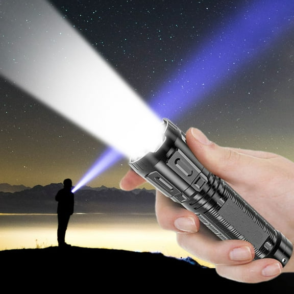 USB Rechargeable LED Flashlight with 3 Modes, 200-500m Range, Waterproof High-Strength ABS Portable Emergency Light for Outdoor Camping Hiking Home Use, Battery Life 1 Hours, Strong Grip Design