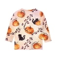 thumbnail image 4 of Abcomgle Halloween Shirts for Girls Size 14-16 Spooky Black Cat Pumpkin Graphic Shirts for Kids Crewneck 3/4 Sleeve Tee Shirts for Girls Fall Funny Scary Top for Girls, 4 of 4