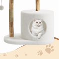 thumbnail image 4 of 46-Inch Cat Tree Tower for Large Cats - Modern Cat Tree with Wooden & Rattan Scratching Post, Comfortable Bed, Stylish Pet Furniture for Indoor Use, 4 of 8