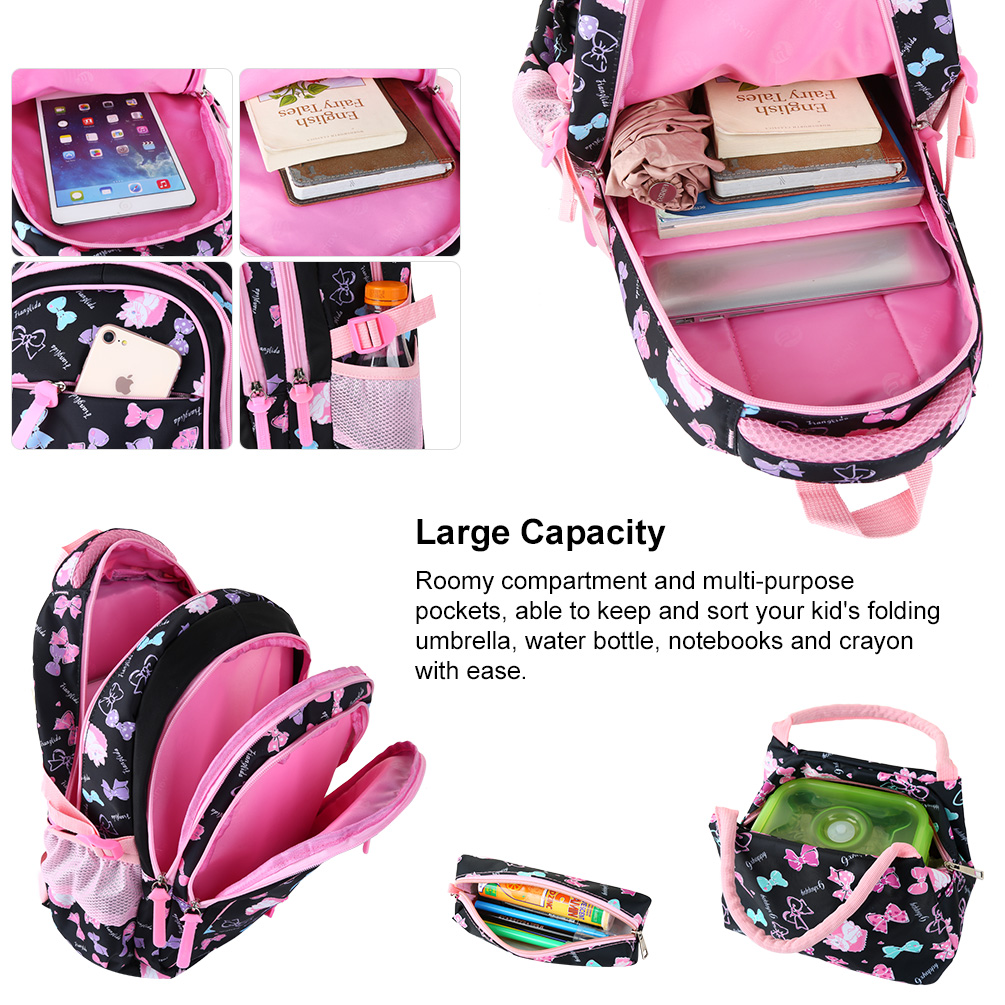 3PCS School Bags for Girls & Boys Primary & Middle School Students School Backpack, Lightweight Travel Bag with Lunch Bag Pencil Case - image 4 of 8