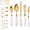 Gold - Service for 4, variant on 5pcs Silver 304 Stainless Steel Flatware Cutlery Set with Transparent Acrylic Handle Diamond Shape, Matte Knife Fork Spoon Set, Dishwasher Safe for Home Wedding Hotel