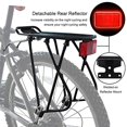 thumbnail image 3 of Bike Cargo Rack w/Bungee Cargo Net & Reflective Logo Universal Adjustable Bicycle Rear Luggage Touring Carrier Racks 55lbs Capacity Quick Release Mountain Road Bike Pannier Rack for 26"-29" Frames, 3 of 5