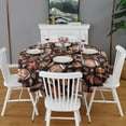 thumbnail image 2 of Fall Football and Autumn Leaves Pattern Round Tablecloth 60" X 60",Wrinkle Wipeable Table Cloth for Kitchen Dining Room Picnic Patio Party, 2 of 6