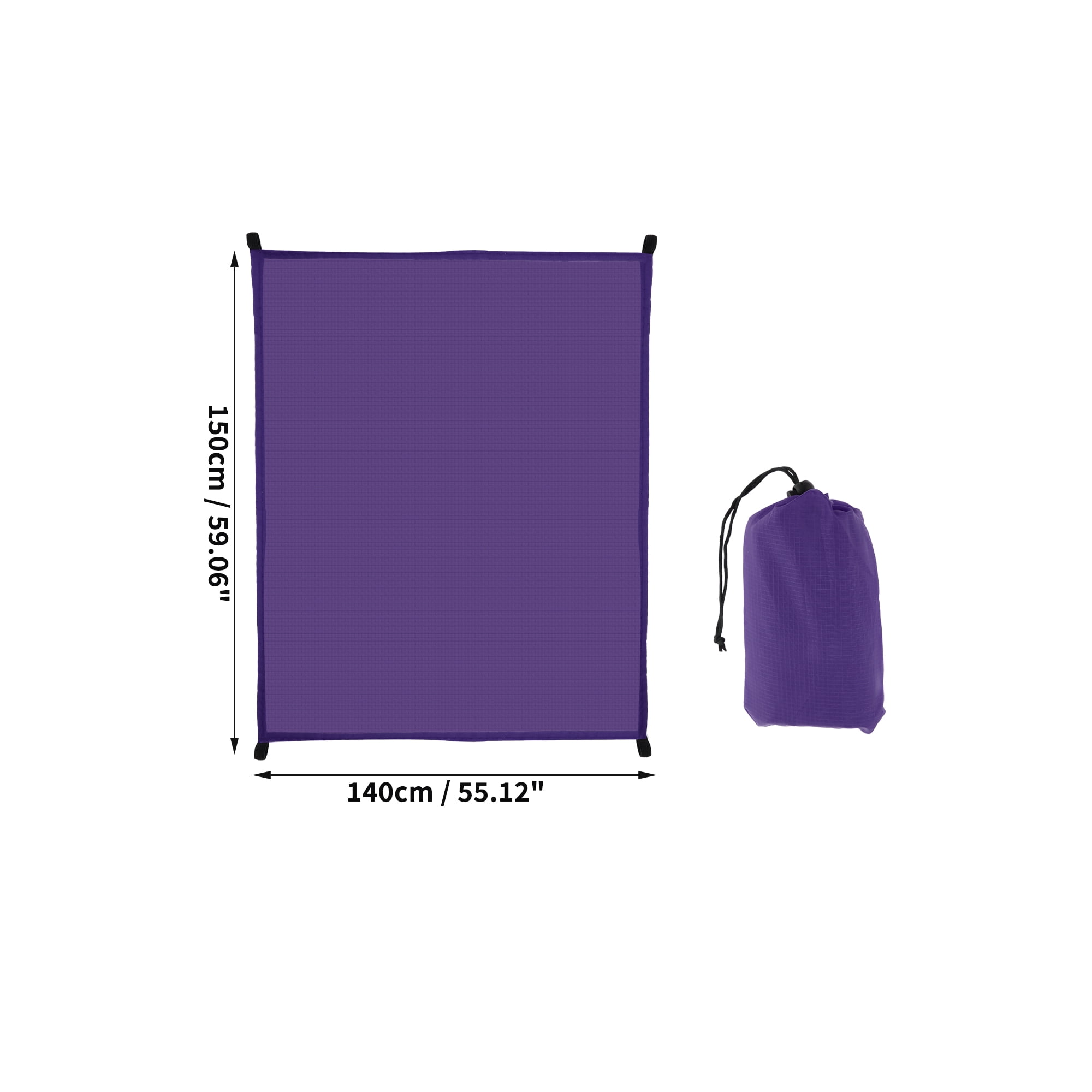 Unique Bargains Beach Blanket Beach Mat Lightweight Accessories Purple 55.12"x59.06"