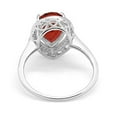 thumbnail image 3 of Halo Pear Teardrop Bridal Ring Round Garnet CZ 925 Sterling Silver Size 12, 3 of 4