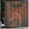 thumbnail image 4 of Ambesonne Unicorn Shower Curtain, Vintage Mandala, 69"Wx84"L, Burgundy, 4 of 5