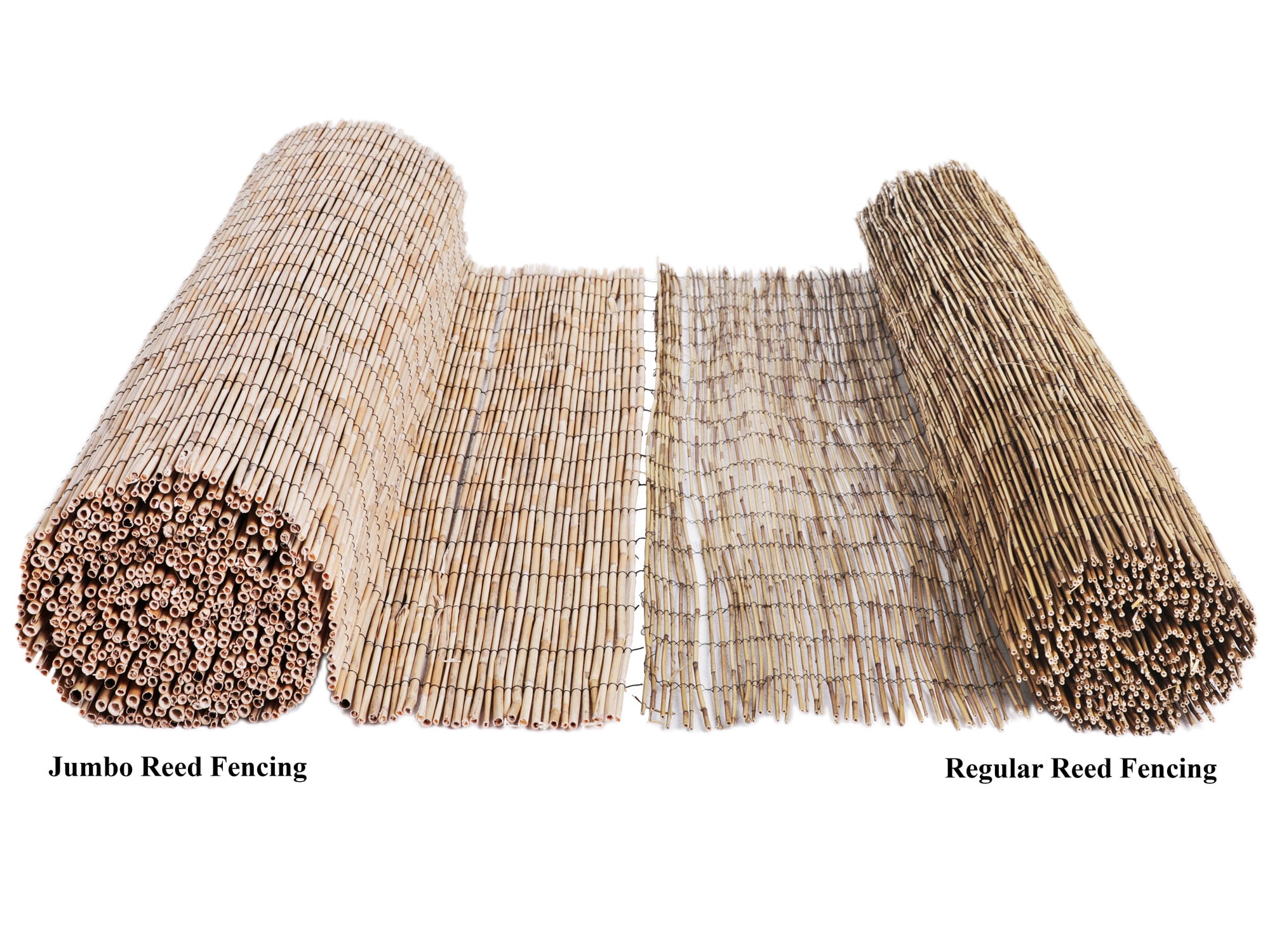 Backyard X-Scapes Jumbo Reed Bamboo Screen Fencing Garden Fence Natural 6 ft H x 16 ft L