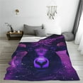 thumbnail image 5 of Honeii Purple Starry Sky Antelope Print Fleece Blanket - Throw Blanket for Bed, Sofa, Couch, Camping, and Travel , Microplush Ultra Soft Warm Blanket-80"x60", 5 of 7