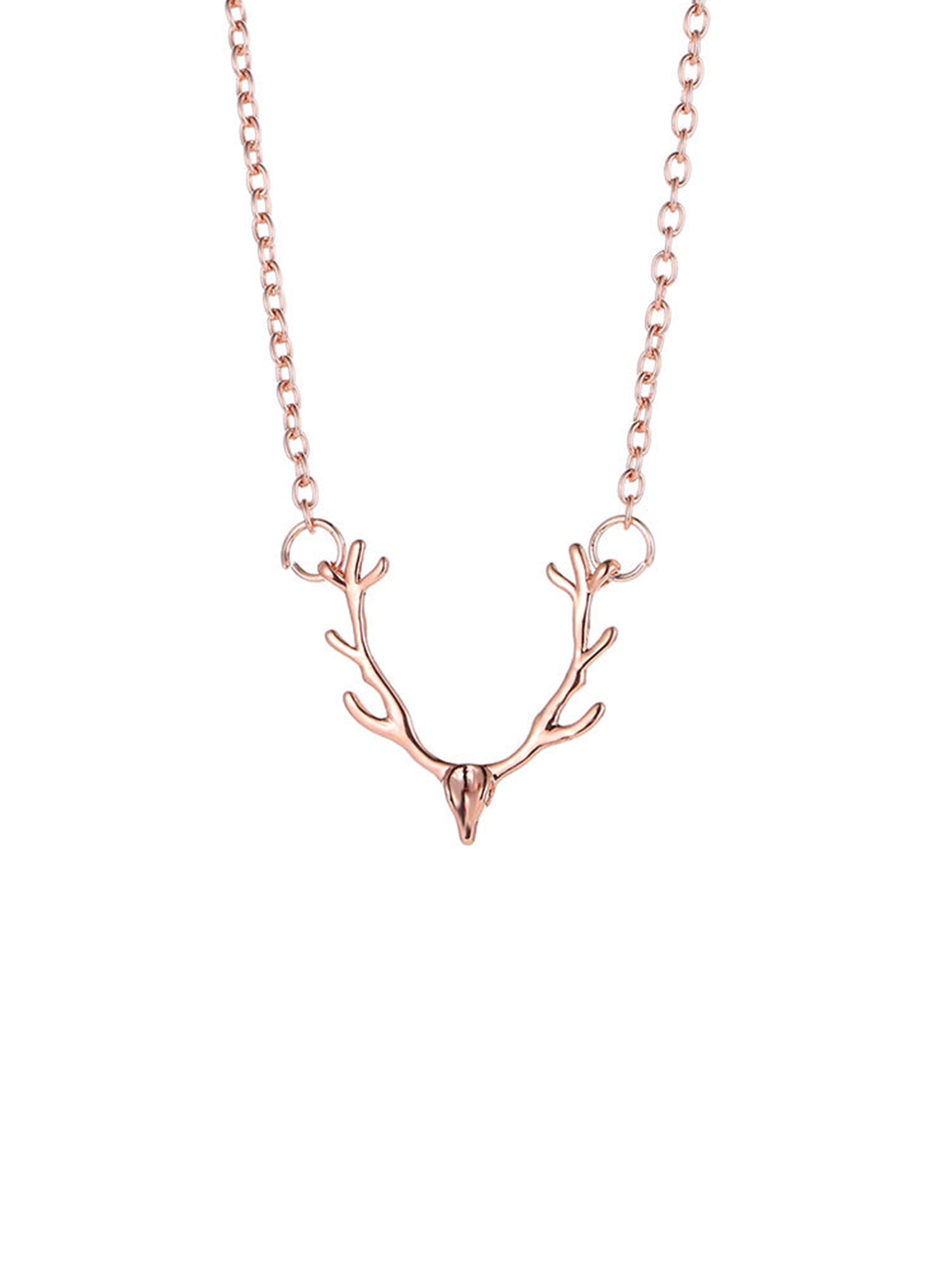 Christmas Deer Necklace, Dainty Elk 