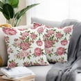 thumbnail image 2 of Outdoor Waterproof Throw Pillow Covers Set of 2 Pink Rose Floral Decorative Pillowcases Square Outdoor Pillows Cushion Case 16x16 Inch Leaves Flowers Patio Pillows for Couch Sofa Bed Garden, 2 of 9