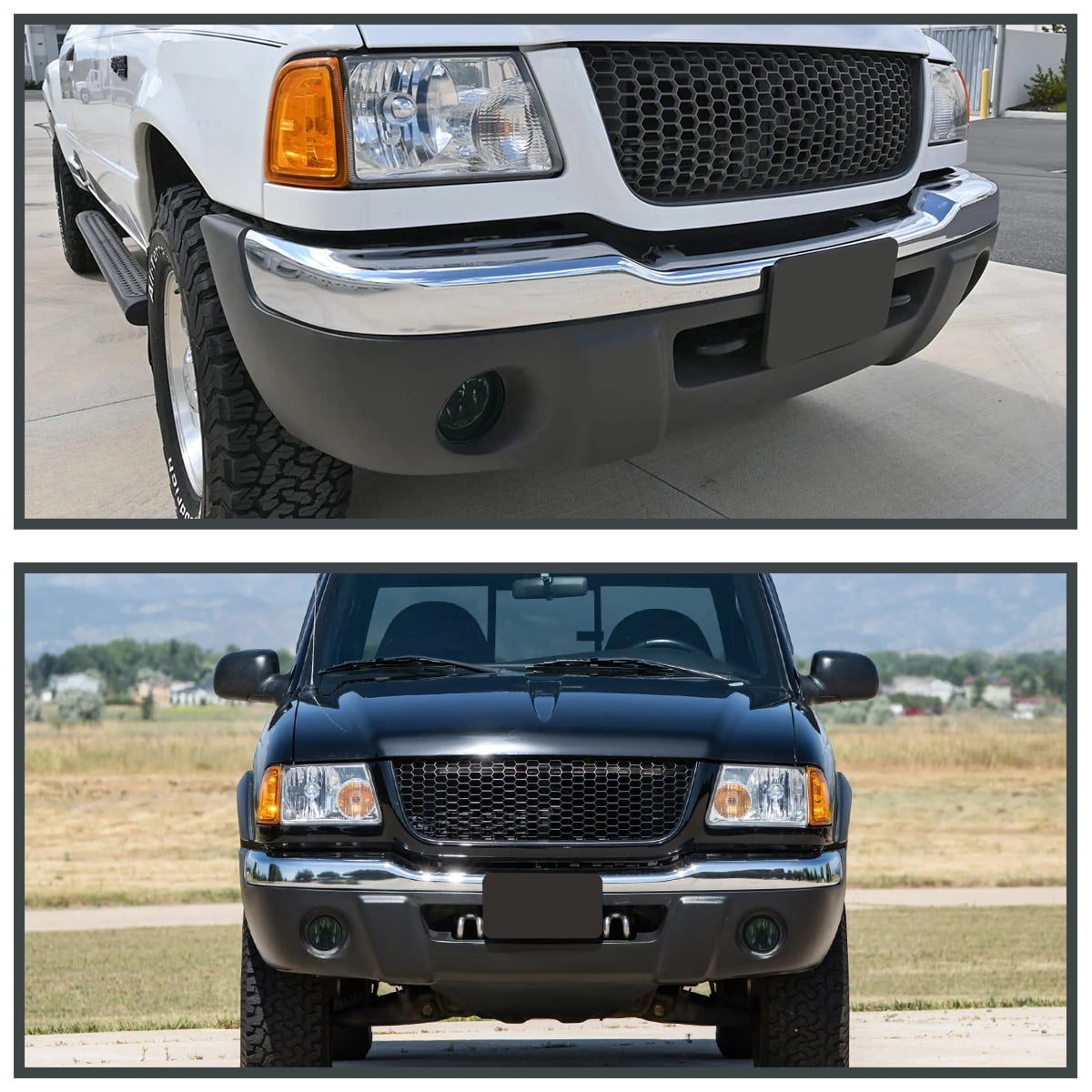 Spec-D Tuning Smoke Fog Lights w/ Bulbs Compatible with 2001-2003 Ford Ranger, L+R Pair Assembly