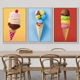 thumbnail image 3 of wall26 Framed Canvas Print Wall Art Set Stacked Ice Cream Cones &amp; Macarons Food Dessert Photography Realism Contemporary Scenic Colorful Multicolor for Living Room, Bedroom, Office - 24"x36&, 3 of 5