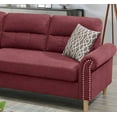 thumbnail image 6 of Convertible Sectional Sofa Couch, 3-seat L-Shaped Wide Reversible Couch with Modern Linen Fabric, Small Space Sofa for Living Room, Apartment and Office, Red, 6 of 7