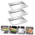 thumbnail image 3 of HEALEEP 3 Pcs Plateau de Cuisson en Acier Inoxydable Argenté Léger, 3 of 8