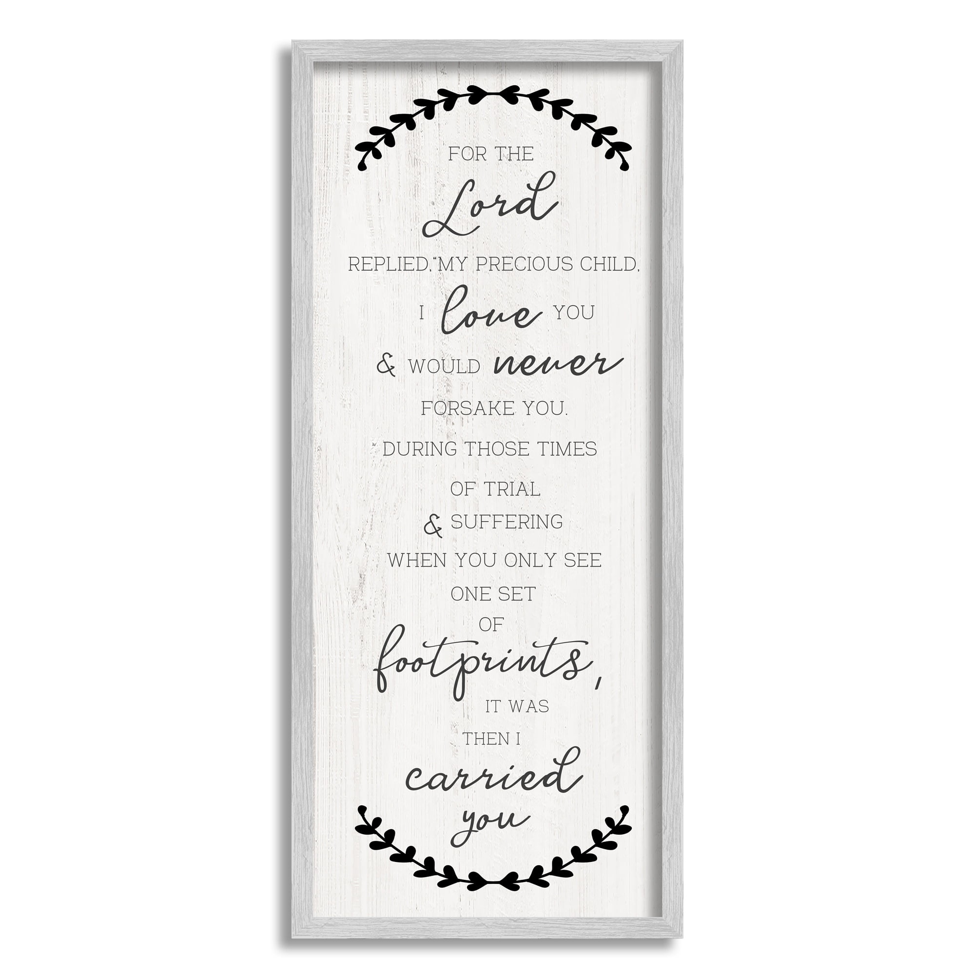 Stupell Industries It Was Then I Carried You Proverbs Spiritual, 10 x 24, Design by CAD Designs