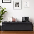 thumbnail image 2 of Pemberly Row 54" Contemporary Faux Leather Storage Bench in Brown, 2 of 7