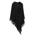 thumbnail image 3 of DODOING Hooded Poncho Womens Ponchos and Shawls Knit Ponchos Pullover Cardigan Women's Fringe Shawl Sweater Winter Sweater Shawl Top Cardigans Sweater One Piece Poncho Cape Coat Wrap Coats Tops, 3 of 6