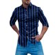 thumbnail image 1 of Camisas Para Hombre Camisa de manga larga con botón de solapa y estampado digital abstracto casual para hombre (Blue, 3XL), 1 of 5