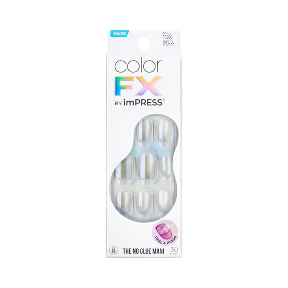 Uñas postizas imPRESS Sour Love 30 – Kit plateado ovalado