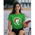 thumbnail image 2 of Christmas Dead Inside But Jolly Santa Skull Holiday Shirt for Women Womens Tshirt, L, Green, 2 of 6