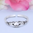 thumbnail image 2 of 4mm - Claddagh Toe Band Ring 925 Sterling Silver Thin Adjustable Stylish Rings for Women, 2 of 5