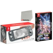 Nintendo Switch Lite 32GB Handheld Video Game Console in Gray with Pokemon Brilliant Diamond & Pokemon Shining Pearl Double Pack Game Bundle