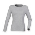 thumbnail image 1 of Skinni Fit - Camiseta de manga larga elástica modelo Fell Good para mujer (Gris), 1 of 1