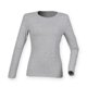 thumbnail image 1 of Skinni Fit - Camiseta de manga larga elástica modelo Fell Good para mujer (Gris), 1 of 1