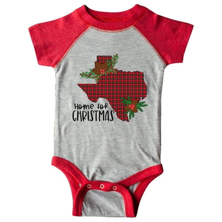 

Inktastic Home for Christmas Texas in Plaid with Holly Gift Baby Boy or Baby Girl Bodysuit