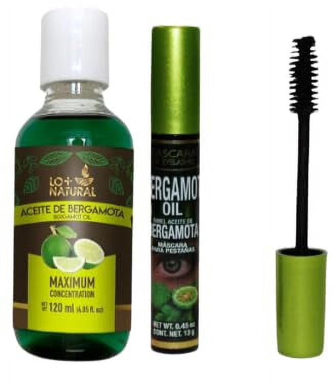 BERGAMOTA Oil Hair Care Bergamot oil ideal for hair, beard and mustache, 4.05oz + BERGAMOT OIL BLACK Waterproof Mascara, Strengthening 13g Mascara For eyelashes PESTANAS